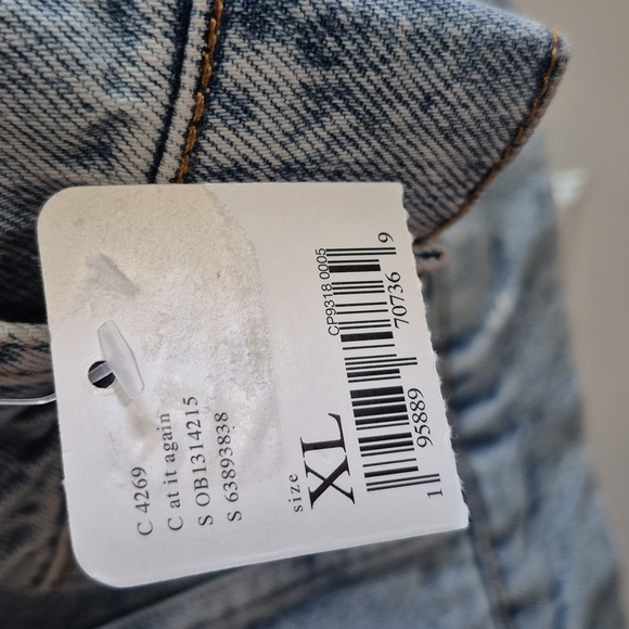 Free People Blue Denim Jacket with Gray Hood - Picture 6 of 16